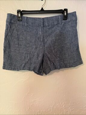LOFT Blue Textured Tailored Shorts